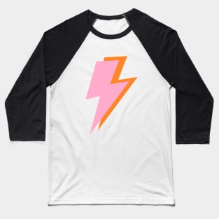 Pink and Orange Lightning Bolts Baseball T-Shirt